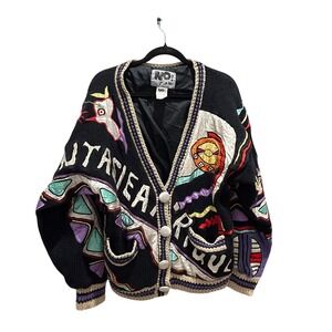 Vintage NO! Jeans Tribes Sweater Funky 90s Streetwear Weirdcore